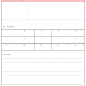 Perpetual Calendar 8x12